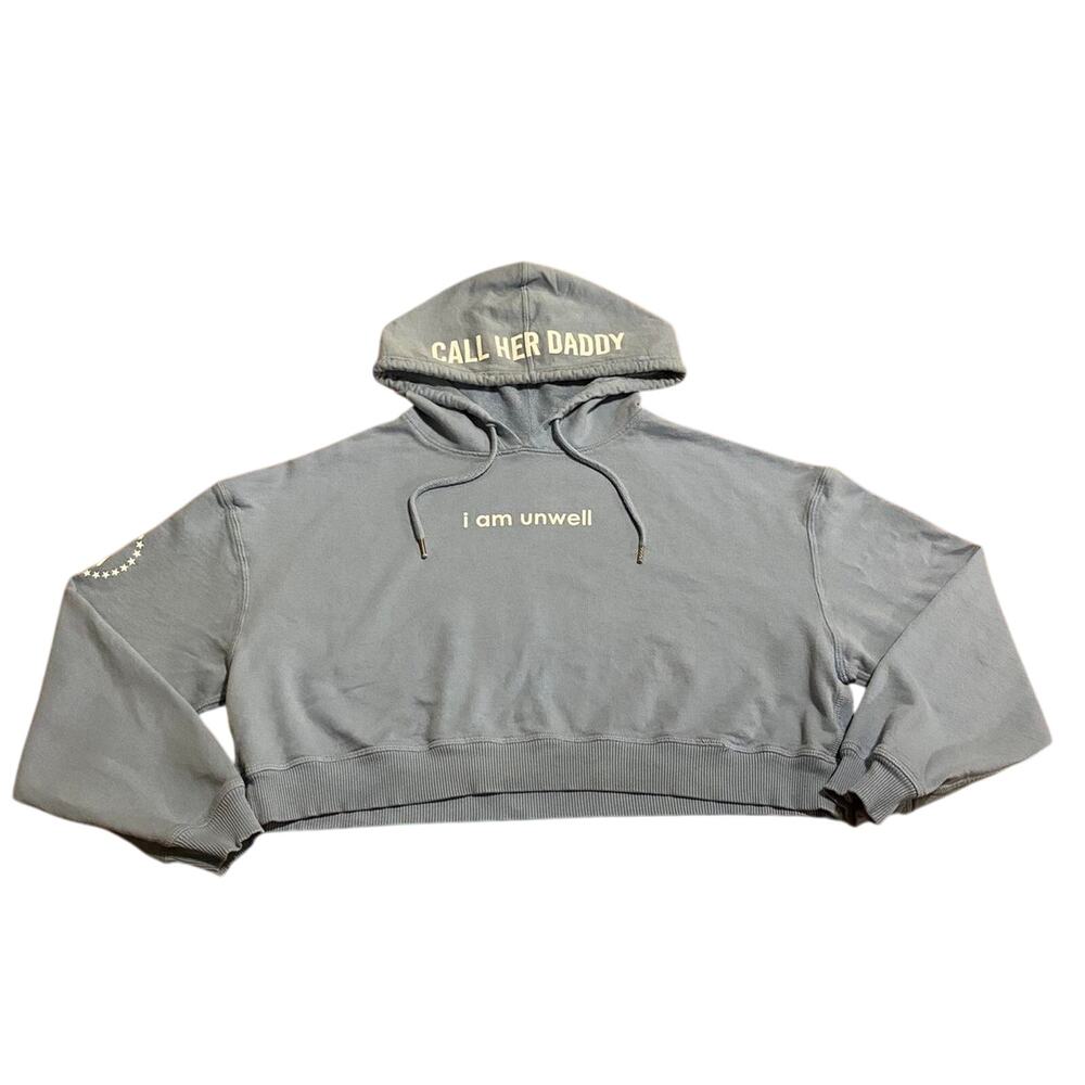 Cropped drawstring hoodie